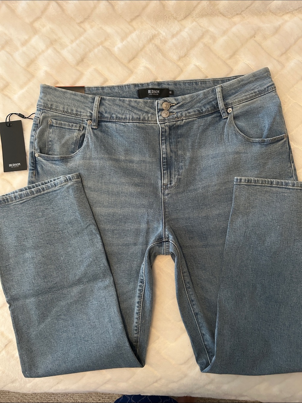Hudson Jeans High-Rise Light Blue Straight Leg Jeans